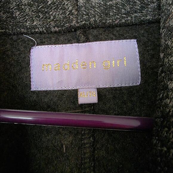 Madden Girl Heathered Charcoal Gray Knit Belted Wrap Coat XL 14/16 NWOT - Picture 3 of 4